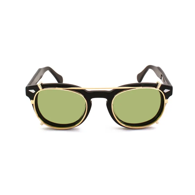 XLAB Unisex Clip-on 01 Oro/Verde polarizzato per 8004 stile moscot calibro 48mm Clip on Acetato Oro Verde Pantos Polarizzata miniatura 2
