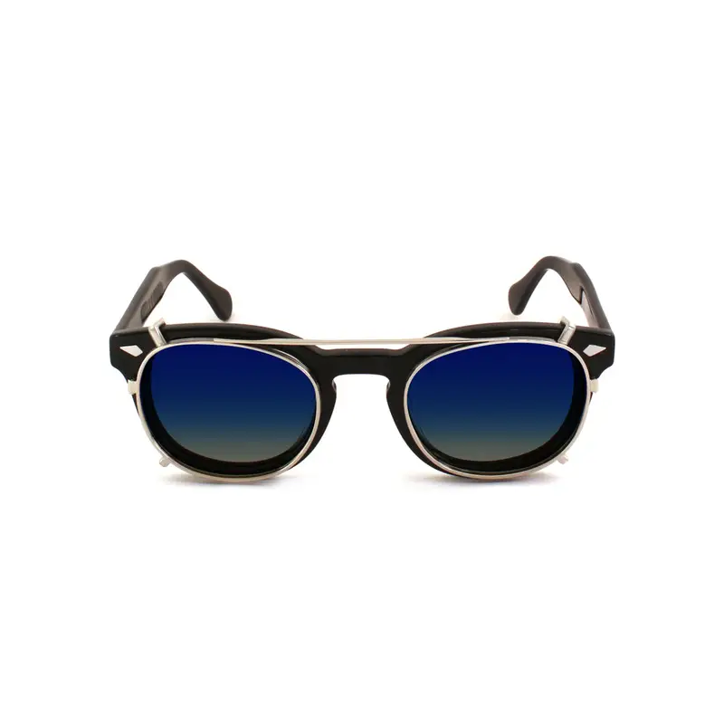 XLAB Unisex Clip-on 02 Argento/Cobalto fumo polarizzato per 8004 stile moscot calibro 48mm Clip on Acetato Argento Cobalto fumo Pantos Polarizzata miniatura 2