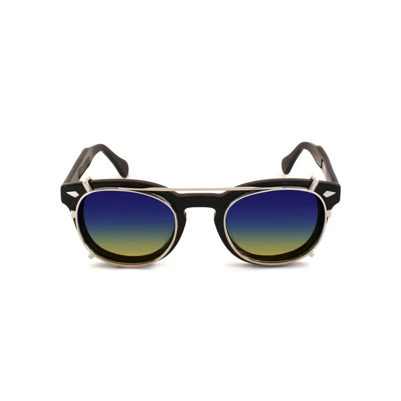 XLAB Unisex Clip-on 02 Argento/Cobalto giallo polarizzato per 8004 stile moscot calibro 48mm Clip on Acetato Argento Cobalto giallo Pantos Polarizzata miniatura 2
