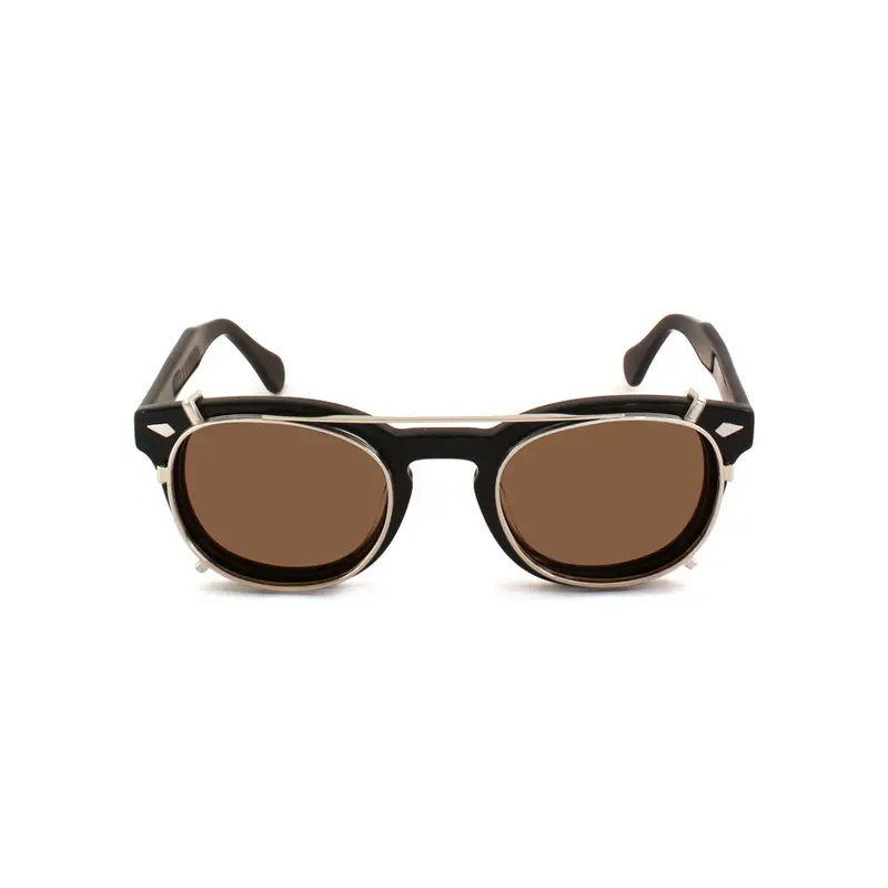 XLAB Unisex Clip-on 02 Argento/Marrone polarizzato per 8004 stile moscot calibro 48mm Clip on Acetato Argento Marrone Pantos Polarizzata miniatura 2