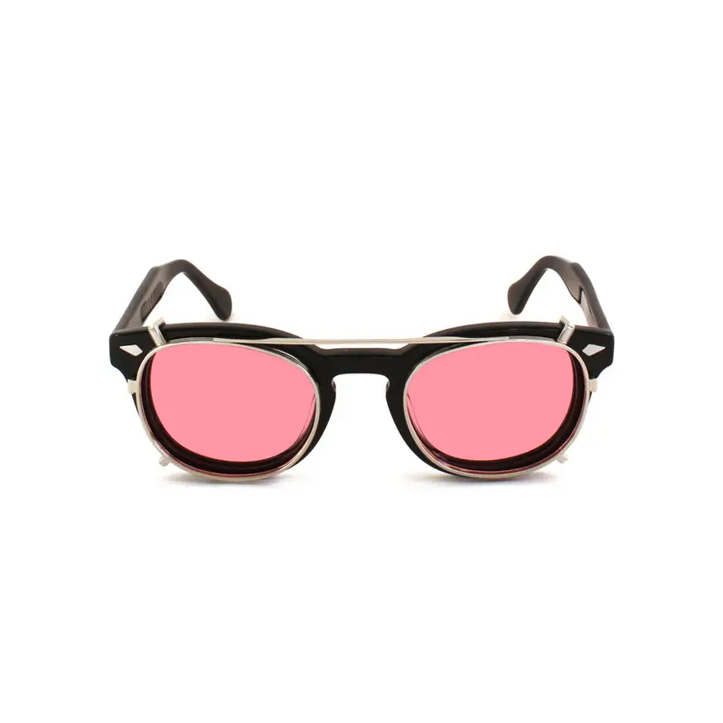 XLAB Unisex Clip-on 02 Argento/Rosa polarizzato per 8004 stile moscot calibro 48mm Clip on Acetato Argento Rosa Pantos Polarizzata miniatura 2