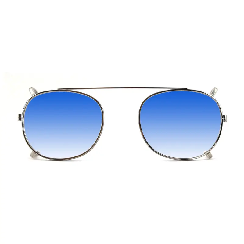 XLAB Unisex Clip-on Argento/Azzurro sfumato per 8004 stile moscot calibro 48mm Clip on Acetato Argento Azzurro Pantos  Sfumato