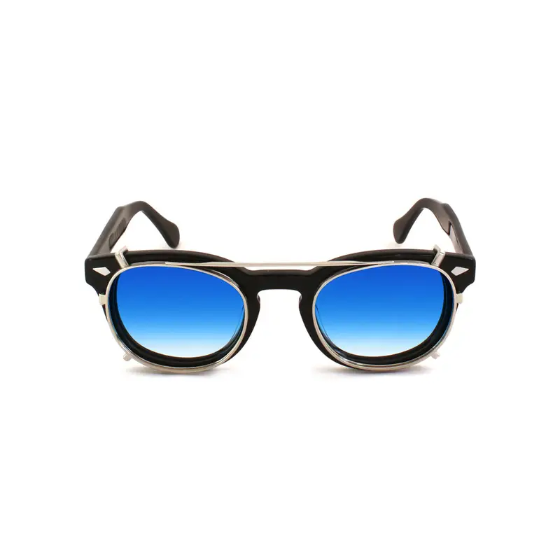 XLAB Unisex Clip-on Argento/Azzurro sfumato per 8004 stile moscot calibro 48mm Clip on Acetato Argento Azzurro Pantos Sfumato miniatura 2