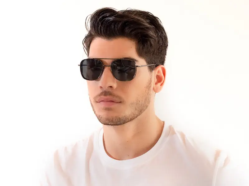 XLAB Unisex CRETA Occhiali da sole Metallo Nero Verde G15 Pilot Polarizzata miniatura 2