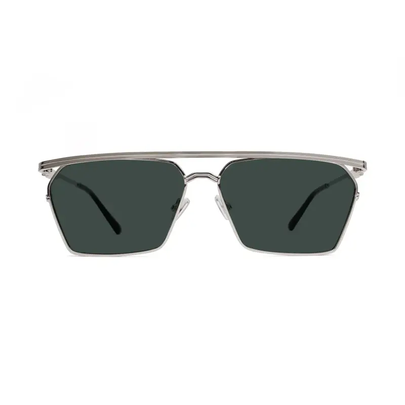 Unisex Cuba Occhiali da sole Metallo Nero-opaco Azzurro Squadrata Normale Sfumato miniatura 2