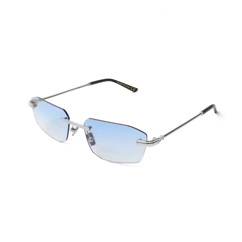 XLAB Unisex Elba Occhiali da sole Metallo Argento Fumo Squadrata Normale Sfumato