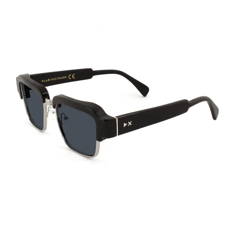 XLAB Unisex FRASER Occhiali da sole Acetato Havana / Oro Azzurro Squadrata Normale Sfumato miniatura 2