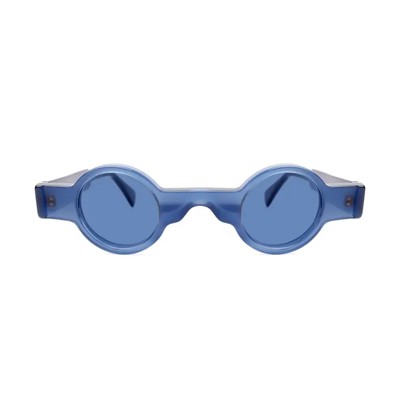 Unisex Goa Occhiali da sole Acetato Nero Fumo Rotonda Polarizzata miniatura 2