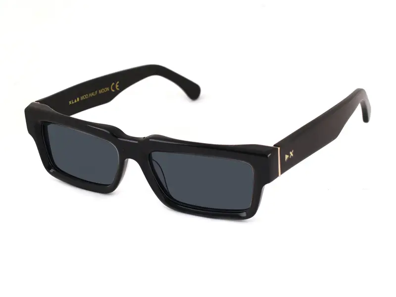 XLAB Unisex HALF MOON Occhiali da sole Acetato Grigio Lilla Squadrata Polarizzata