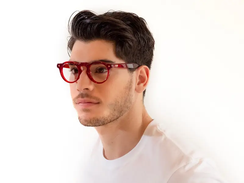 XLAB Unisex HOKKAIDO Montature da vista Acetato Verde striato Pantos Antiriflesso Antiriflesso miniatura 3