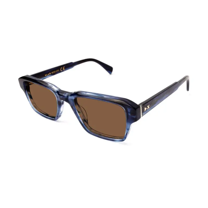 Unisex Ios Occhiali da sole Acetato Tartaruga Azzurro Squadrata Polarizzata