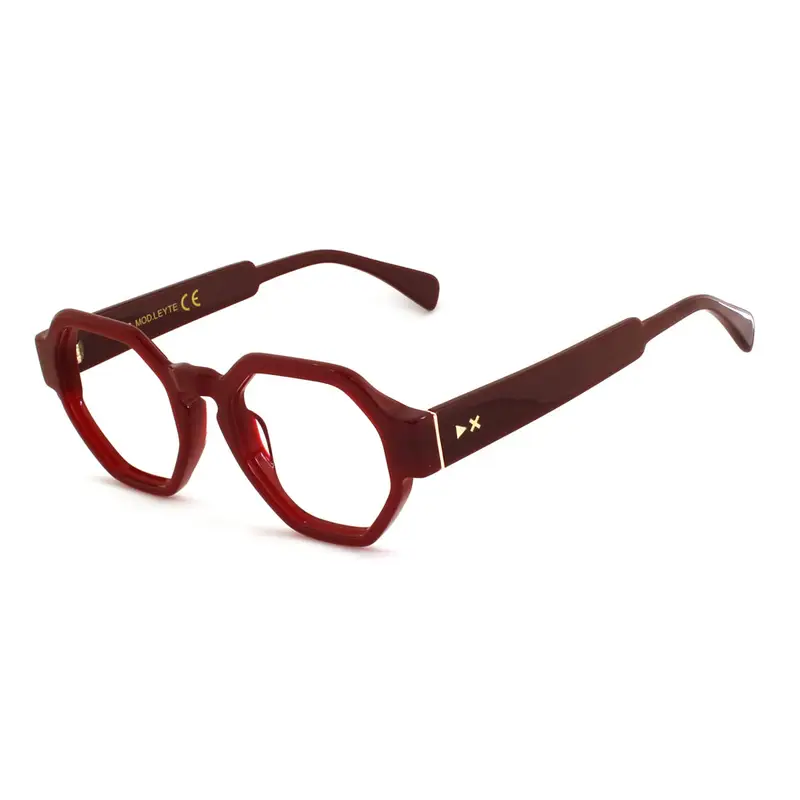 XLAB Unisex LEYTE Montature da vista Acetato Verde striato  Geometrica Anti-luce blu