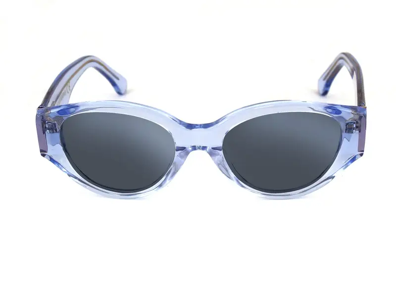 XLAB Unisex MAIORCA Montature da vista Acetato Azzurro Rotonda Anti-luce blu Anti luce blu - per PC miniatura 3