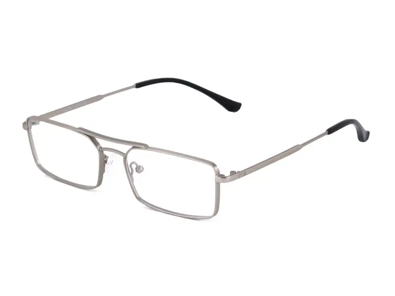 XLAB Unisex MAURITIUS Montature da vista Metallo Argento  Squadrata Anti-luce blu