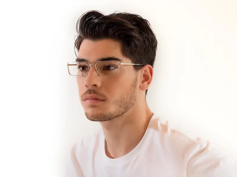 XLAB Unisex MAURITIUS Montature da vista Metallo Argento Squadrata Anti-luce blu miniatura 2