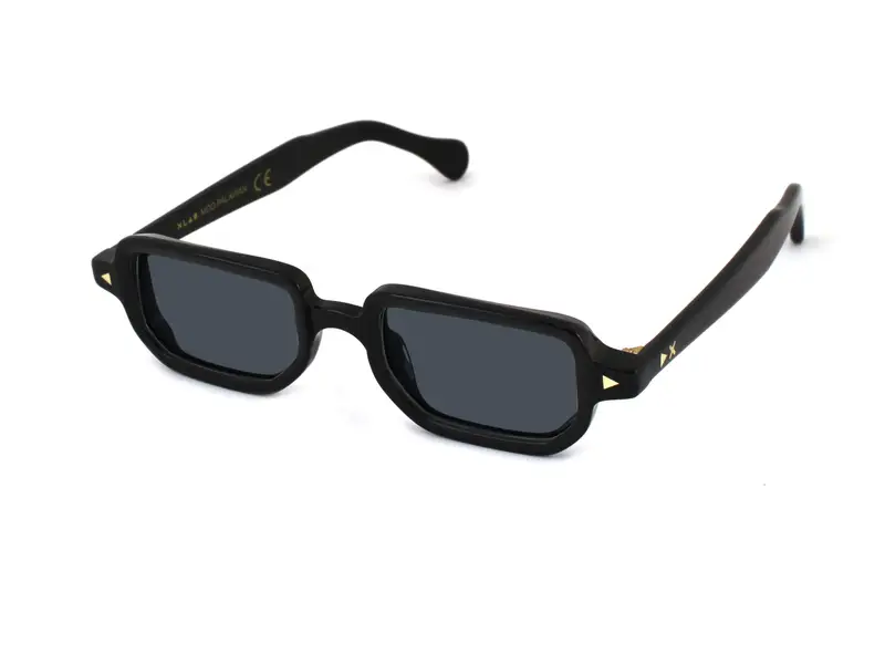 XLAB Unisex PALAWAN Occhiali da sole Acetato Nero Azzurro Squadrata Polarizzata miniatura 3
