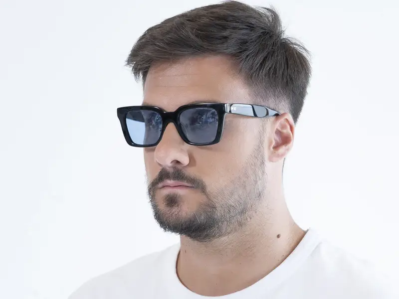 XLAB Unisex PANAREA Occhiali da sole Acetato Nero Marrone Squadrata Polarizzata miniatura 2