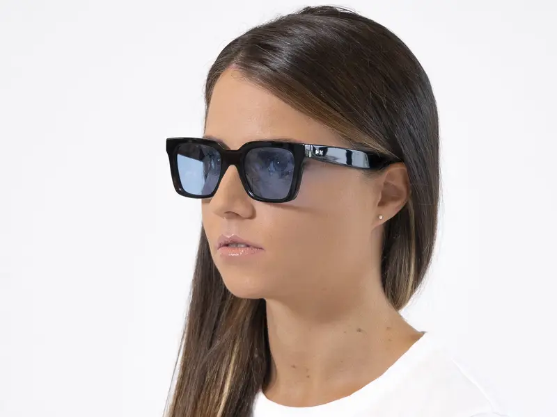 XLAB Unisex PANAREA Occhiali da sole Acetato Nero Marrone Squadrata Polarizzata miniatura 3