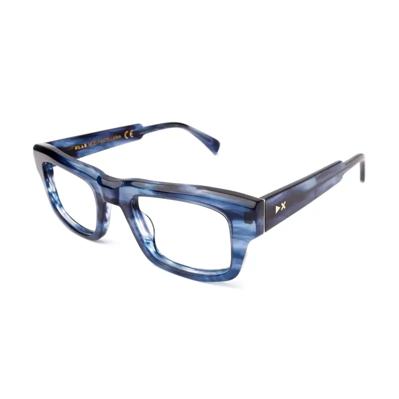 Unisex Pantelleria Montature da vista Acetato Verde striato Squadrata Anti-luce blu