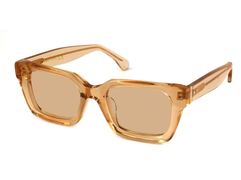XLAB Unisex PHUKET Occhiali da sole Acetato Champagne Marrone Squadrata Polarizzata miniatura 3
