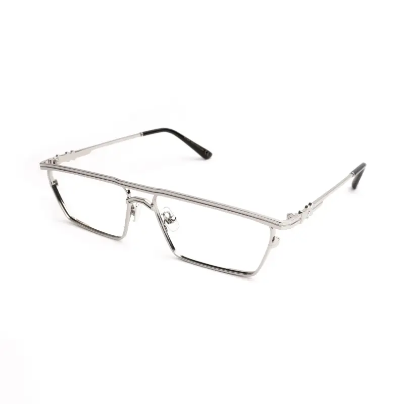 Unisex Portland Montature da vista Metallo Argento Squadrata Anti-luce blu