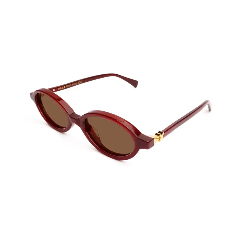 XLAB Unisex Rodi Occhiali da sole Acetato Nero Azzurro Rotonda Polarizzata