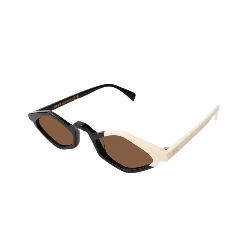 Unisex Ross Occhiali da sole Acetato Nero Marrone Geometrica Polarizzata