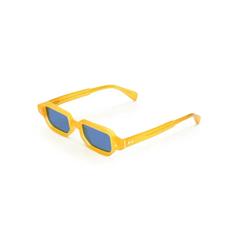 XLAB Unisex SAMAR Occhiali da sole Acetato Nero Fumo Squadrata Polarizzata