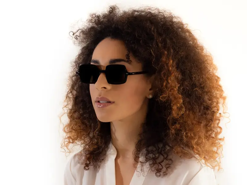 XLAB Unisex SANTORINI Occhiali da sole Acetato Havana scuro Marrone Squadrata Polarizzata miniatura 3