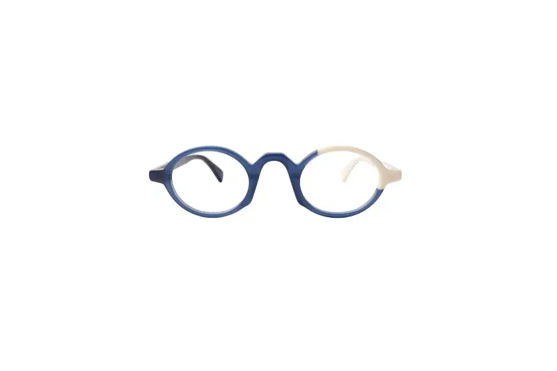 Unisex St Elena Blue block Montature da vista Acetato Nero Rotonda Anti-luce blu miniatura 2