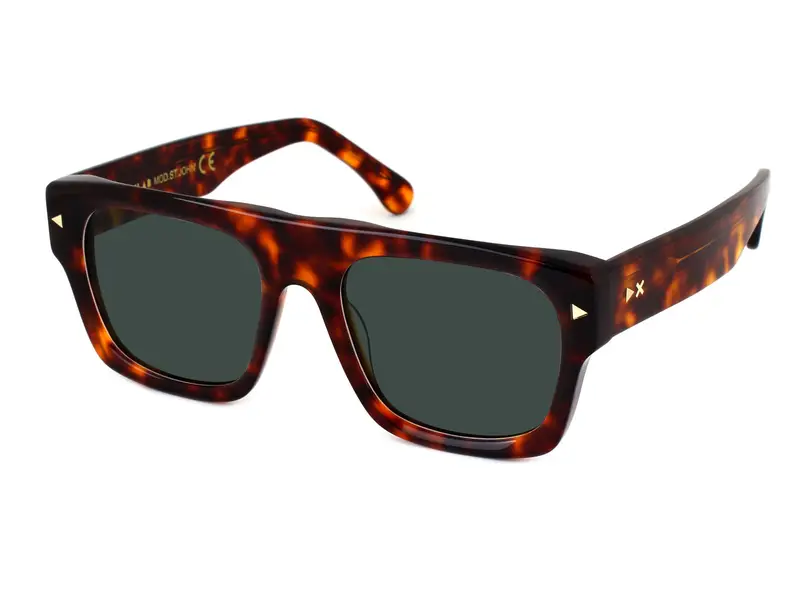 XLAB Unisex ST. JOHN Occhiali da sole Acetato Tartaruga Verde G15 Avvolgente Polarizzata miniatura 2