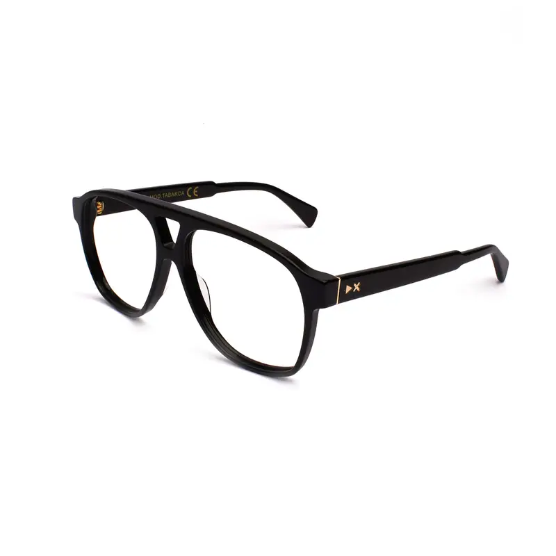 XLAB Unisex Tabarca Montature da vista Acetato Nero  Pilot Antiriflesso Antiriflesso