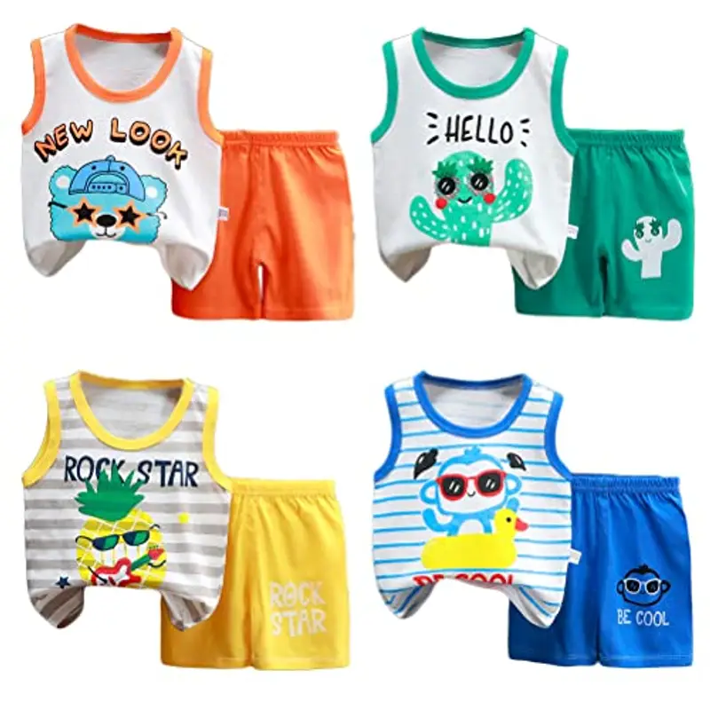 XM-AMIGO Set Canotta e Shorts Bambini, 8 Pezzi