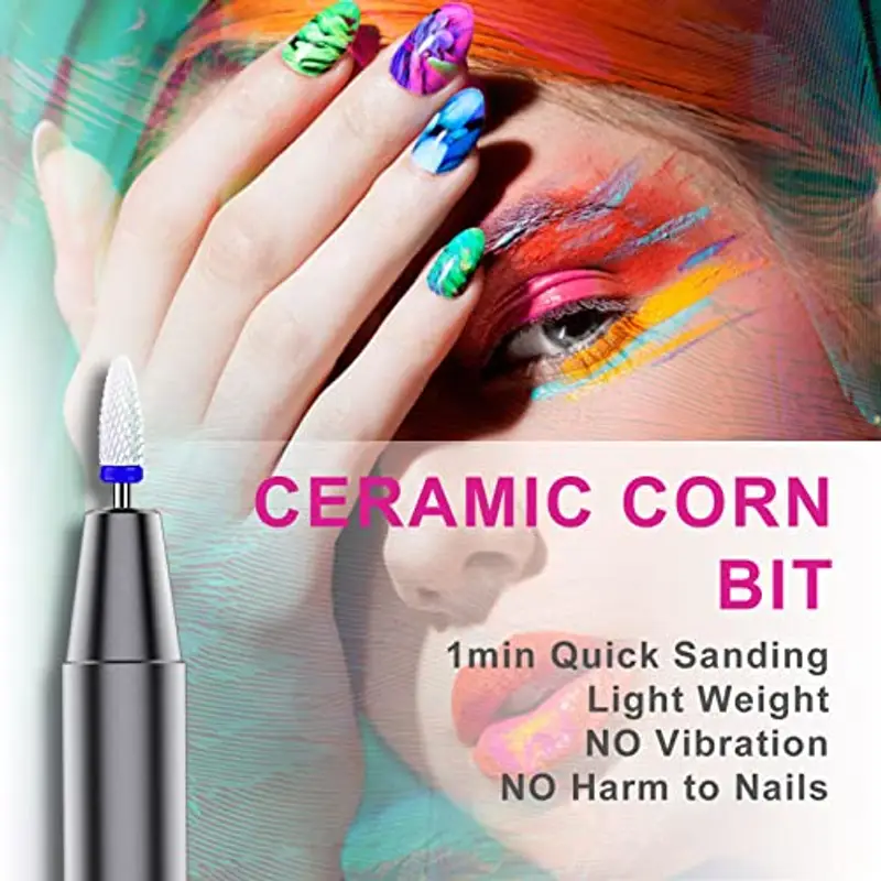 Xoali Fresa per Unghie, 25000RPM Lima Elettrica per Unghie 12 in 1, Fresa per Unghie Professionale Portatile, con Punta in Ceramica, Velocità Regolabile, Manicure e Pedicure Kit per Semipermanente Gel miniatura 3