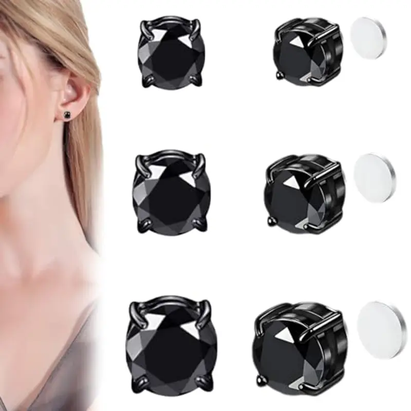 XOUDKE Orecchini Uomo Nero 1597117