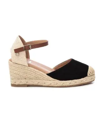 per donna 14074606-NEGRO Espadrillas in pelle 140746 nere (37), Nero, 5 a 8cm, Camoscio, Fibbia, Casual, Ecopelle