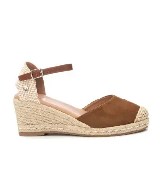 per donna 14074607-TAUPE Espadrillas in pelle 140746 marrone (37), 5 a 8cm, Camoscio, Fibbia, Casual, Ecopelle