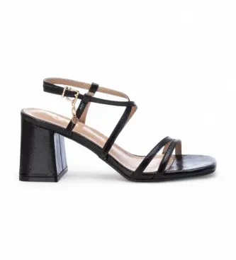 per donna 14235106-NEGRO Sandali 142351 neri (37), Nero, 5 a 8cm, Fibbia, Casual, Da sera Pelle