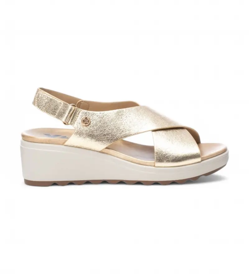 per donna. 14270001-ORO Sandali 142700 oro (37), 3 a 5cm, Velcro, Casual