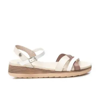 per donna 14284803-HIELO Sandali 142848 bianchi (37), Bianco, 3 a 5cm, Fibbia, Casual Pelle