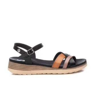 per donna 14284806-NEGRO Sandali 142848 neri (37), Nero, 3 a 5cm, Fibbia, Casual Pelle
