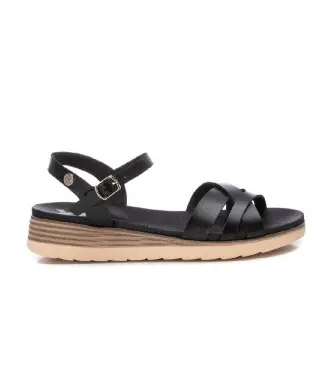 per donna 14285203-NEGRO Sandali 142852 neri (37), Nero, 3 a 5cm, Fibbia, Casual Pelle