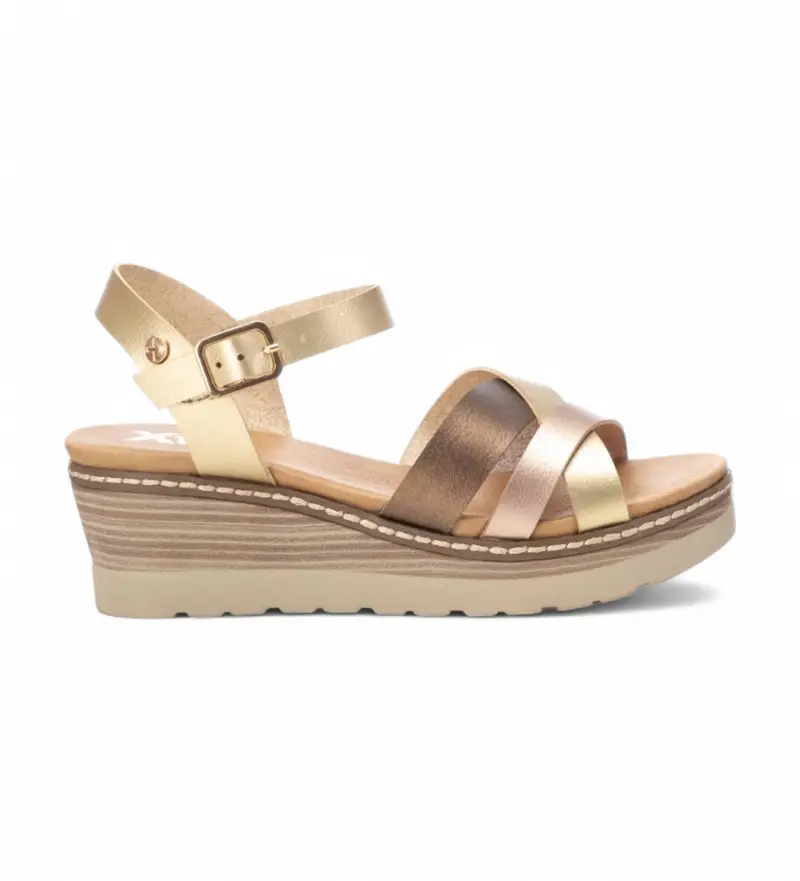 per donna. 14285304-ORO Sandali 142853 oro (37), 5 a 8cm, Fibbia, Casual
