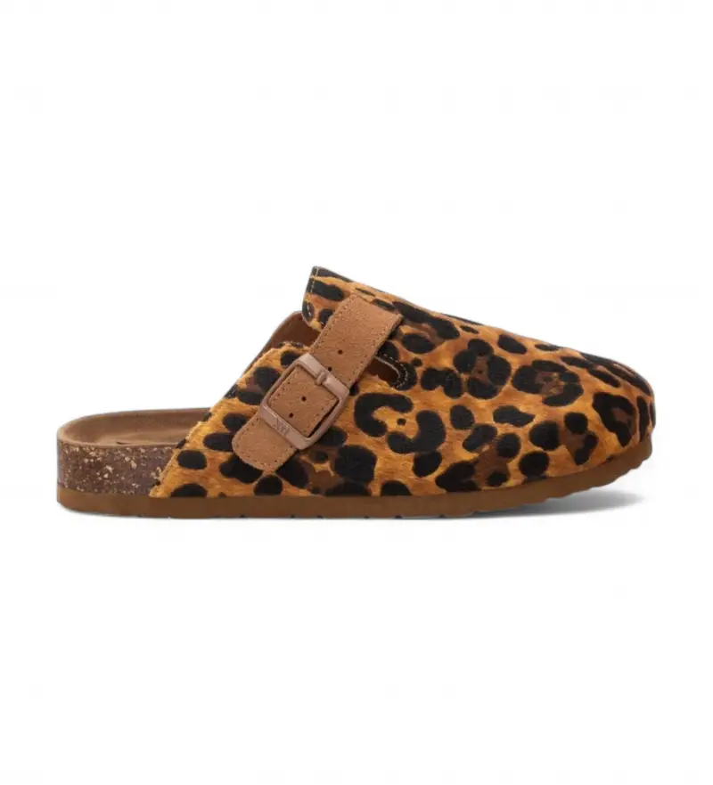 per donna 14287106-LEOPARDO Zoccoli 142871 marrone (37), Pelle, Basso, Nessuno, Casual, Animal Print