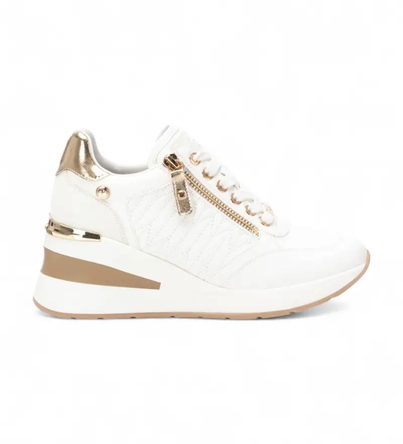 per donna 14307103-BLANCO Sneakers 143071 bianche (39), Bianco, 3 a 5cm, Cerniera, Casual