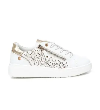 per donna 14362801-BLANCO Scarpe da ginnastica 143628 bianche (38), Bianco, Basso, Stringhe, Cerniera, Casual Pelle