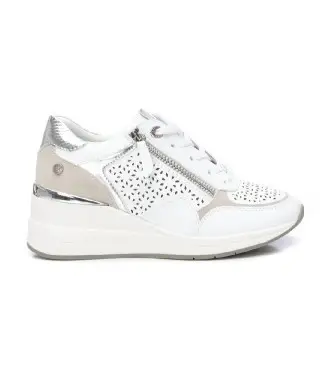 per donna 14363201-BLANCO Scarpe da ginnastica 143632 bianche (37), Bianco, 3 a 5cm, Stringhe, Cerniera, Casual Pelle