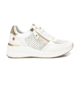 per donna 14371203-BLANCO Scarpe da ginnastica 143712 bianche (36), Bianco, 3 a 5cm, Stringhe, Cerniera, Casual Pelle