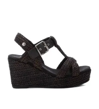 per donna 14383303-NEGRO Sandali 143833 neri (37), Nero, 8 a 10cm, Fibbia, Casual