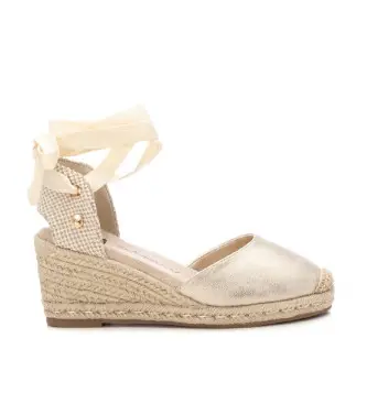 per donna 14384108-ORO Sandali in pelle 143841 oro (37), 5 a 8cm, Camoscio, Stringhe, Casual